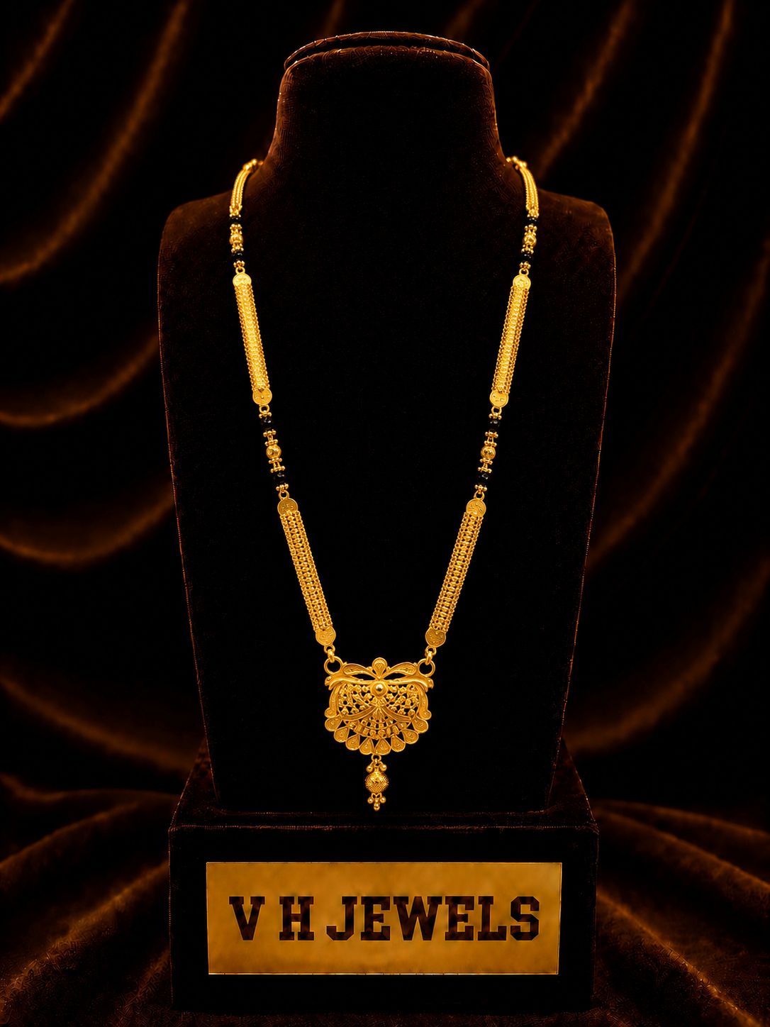 Elegant Floral 916 Gold Mangalsutra for Women | VH Jewels