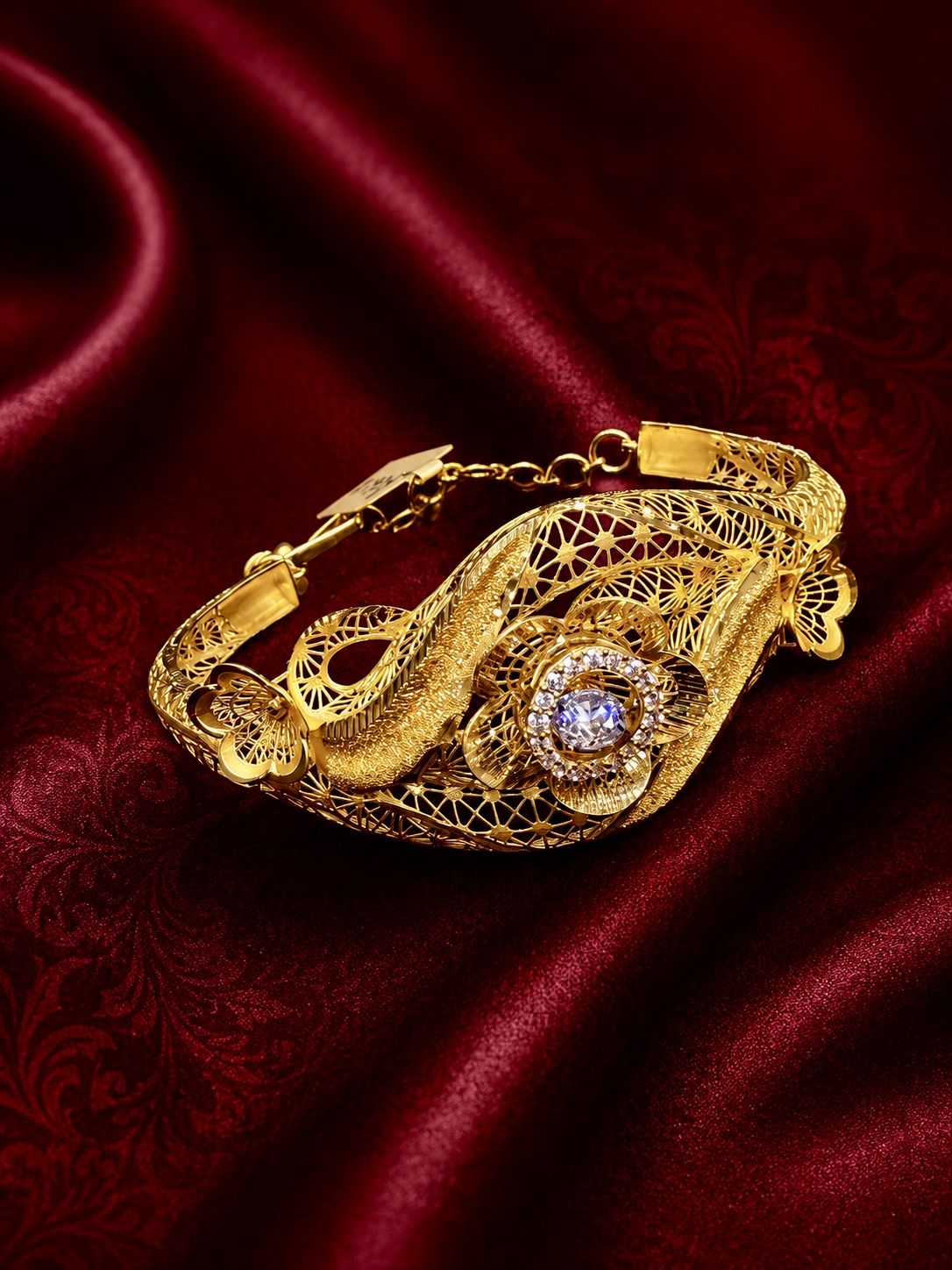 10.190 Gram Designer 916 Gold Bangle for Women | VH Jewels
