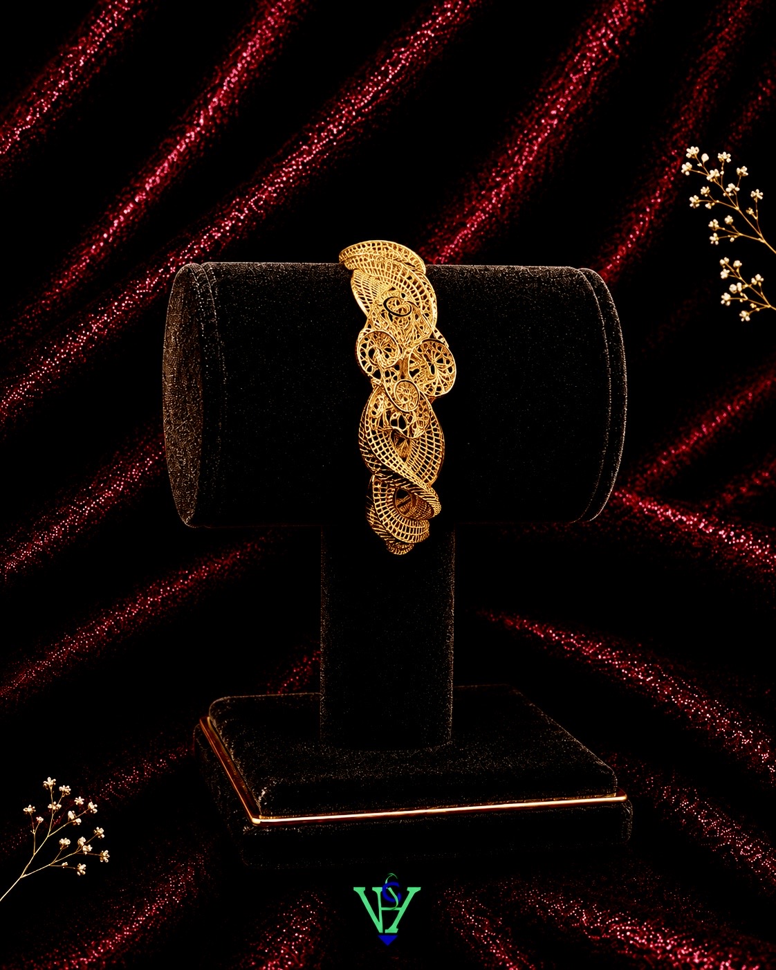 Luxury 22K Gold Statement Bracelet for Women | VH Jewels