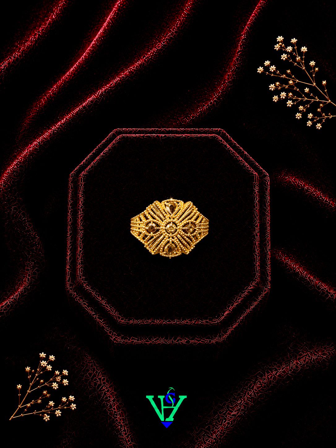 Premium Gold Cocktail Ring for Women