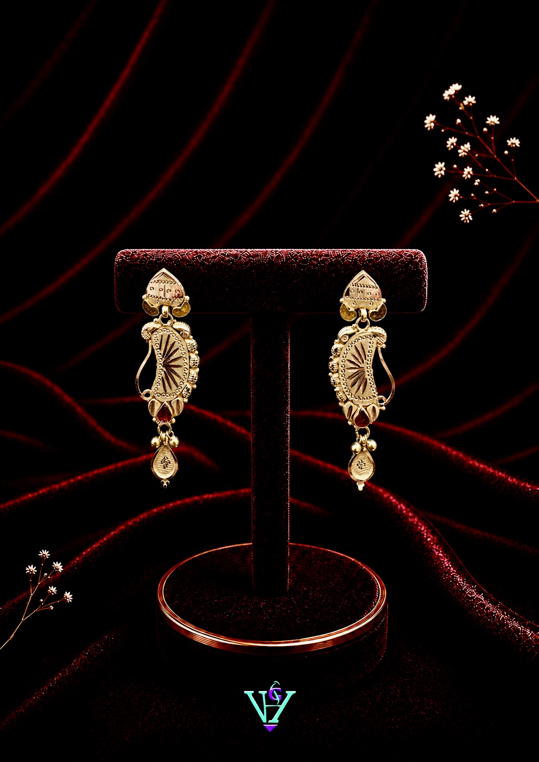 3.470 Gram Royal Jhumka 916 Gold Earrings for Women | VH Jewels