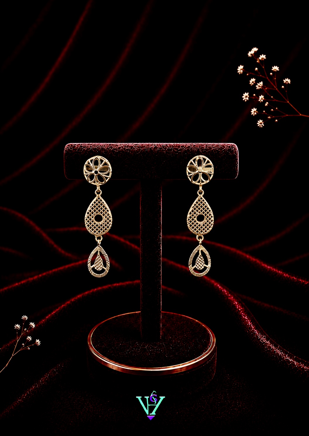 3.600 Gram Everyday Comfort 916 Gold Earrings for Women | VH Jewels