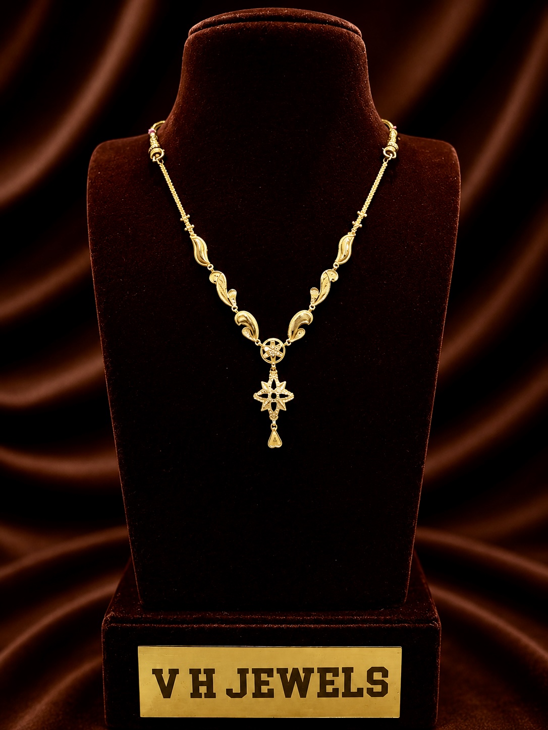 3.700 Gram Classic 916 Gold Necklace for Women | VH Jewels