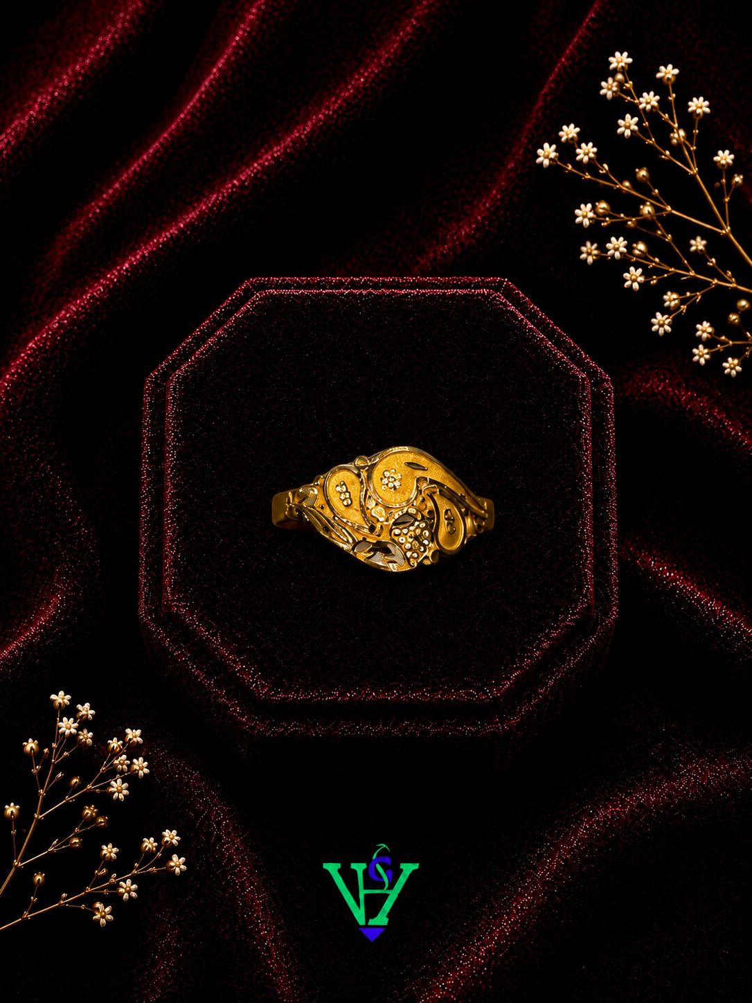 Royal Crown 22K Gold Ring for Women