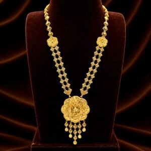 34.40 Gram Grand Bridal 916 Gold Necklace for Women | VH Jewels