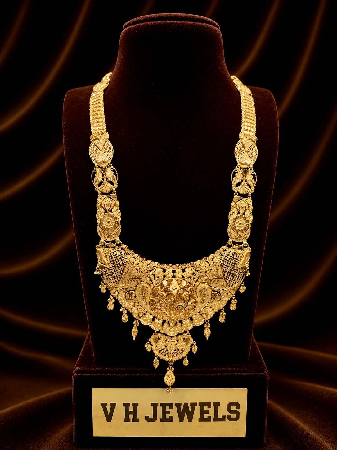 39.380 Gram Luxury Wedding 916 Gold Necklace for Women | VH Jewels