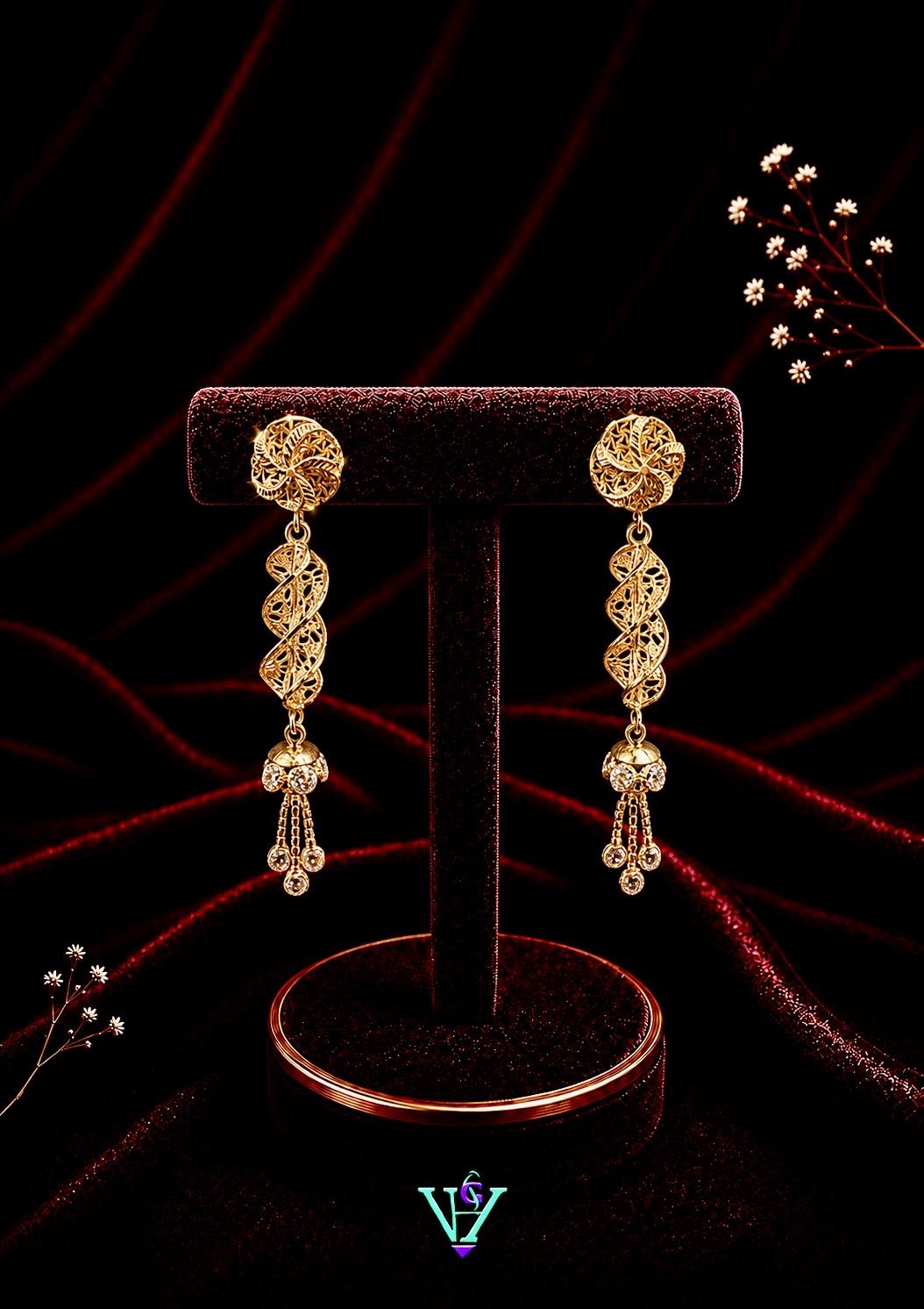 4.730 Gram Bridal 916 Gold Earrings for Women | VH Jewels