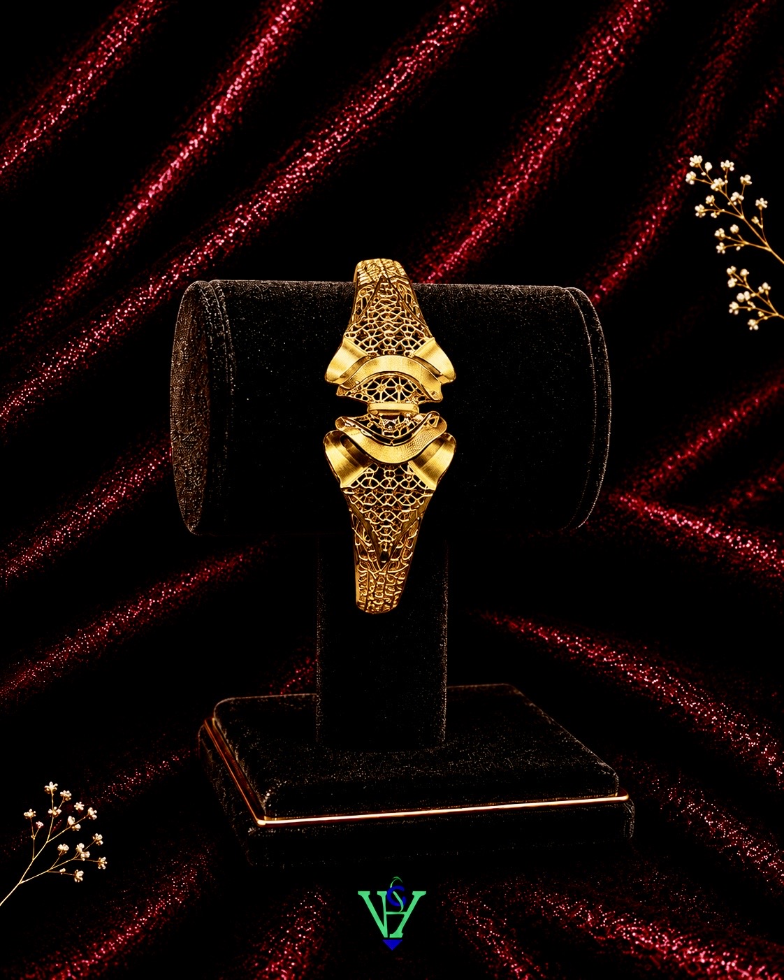 Royal Antique Finish 916 Gold Bracelet for Women | VH Jewels