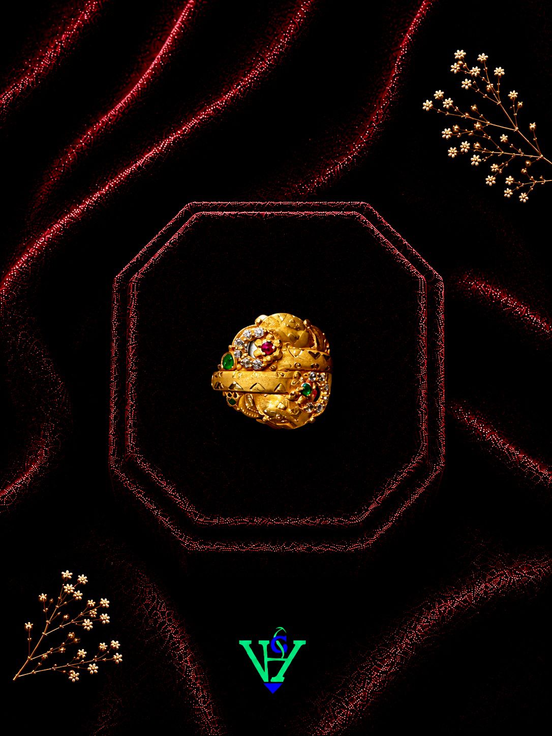 Designer Royal Finish 22K Gold Ring