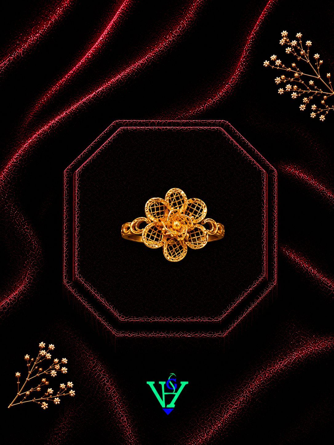 Designer Fine Detail 916 Gold Ring