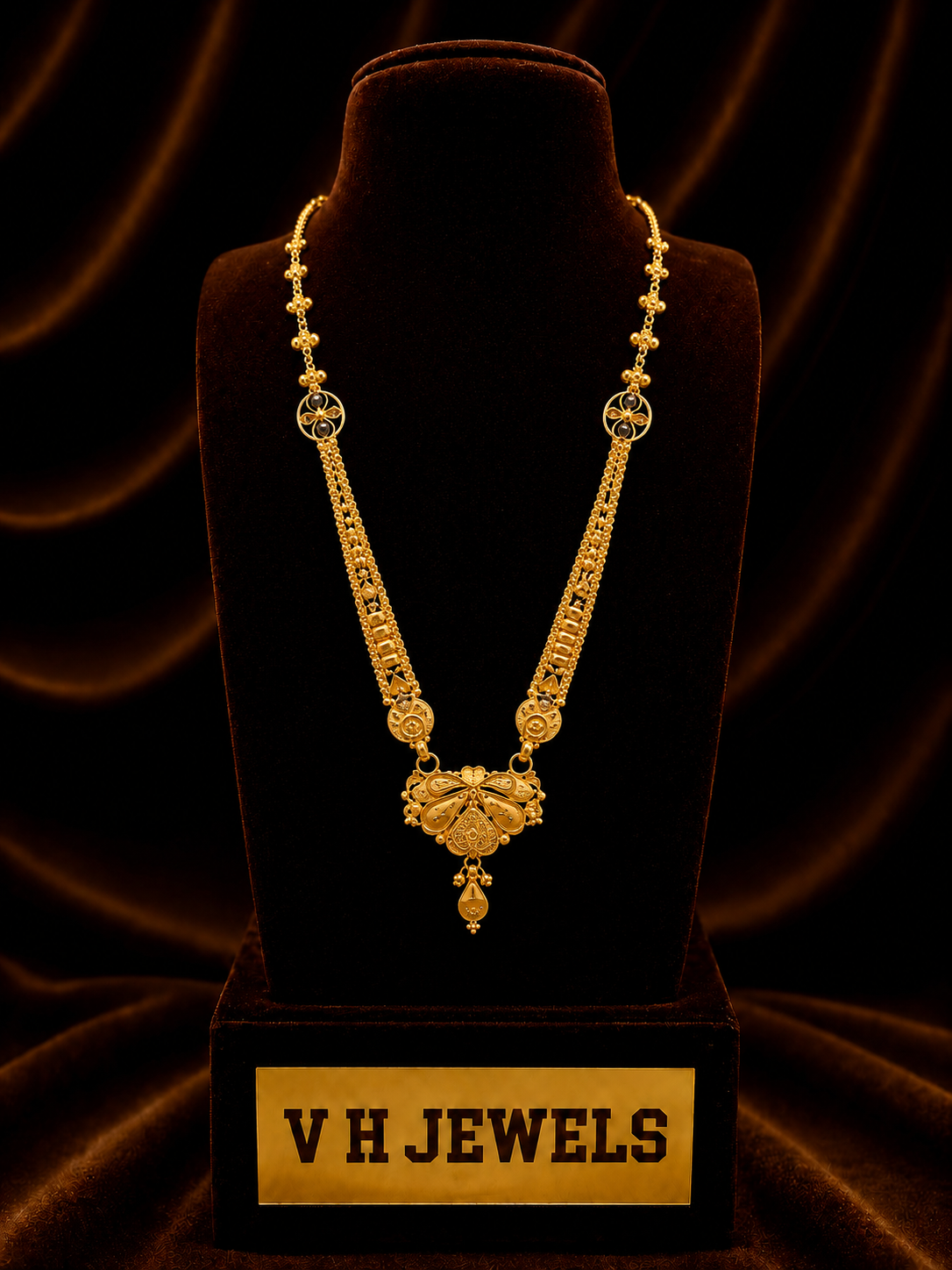 Designer Leaf 916 Gold Mangalsutra for Women | VH Jewels