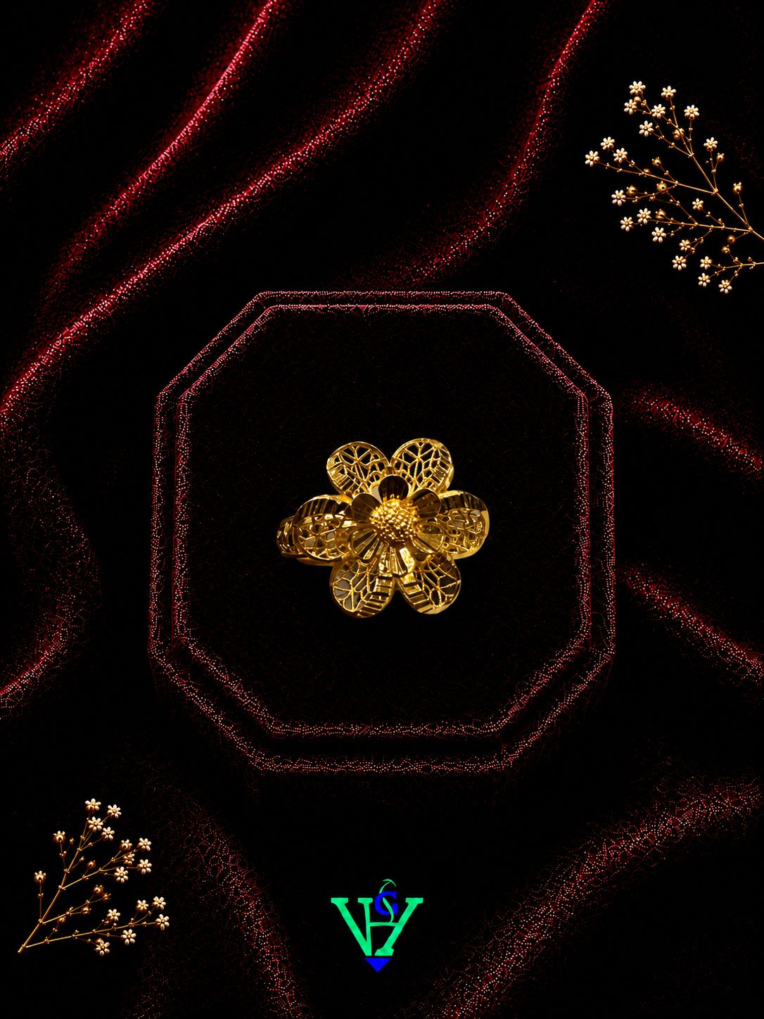 Mens Traditional 22K Gold Ring