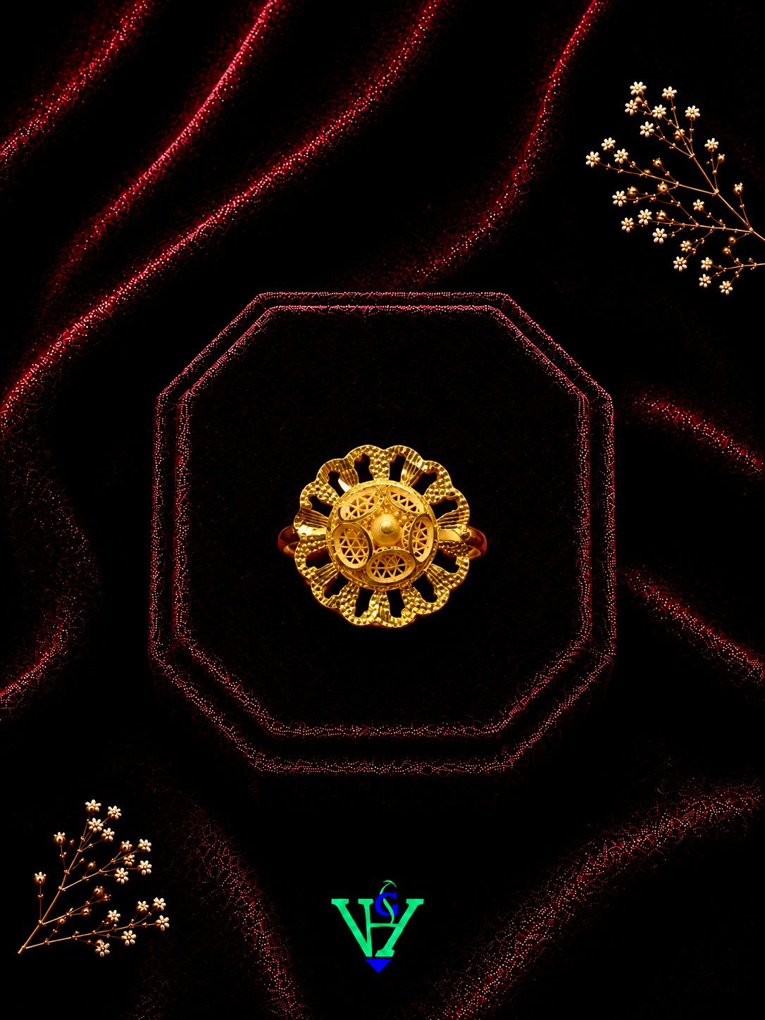 Mens Premium 916 Gold Ring