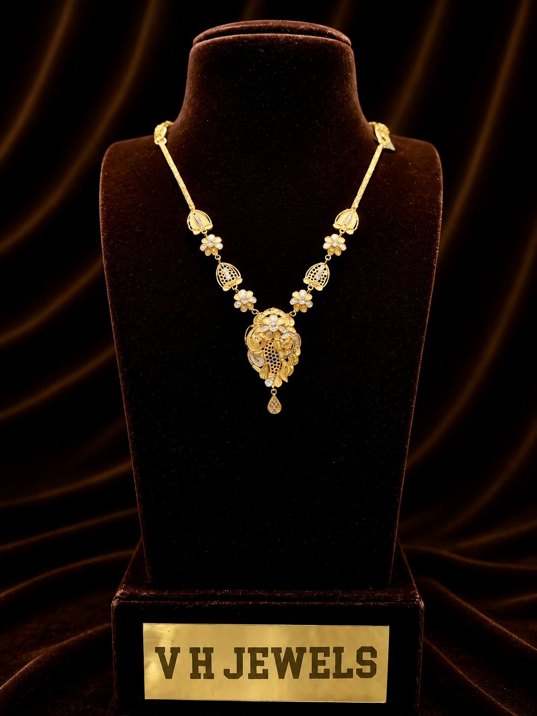 6.810 Gram Antique 916 Gold Necklace for Women | VH Jewels