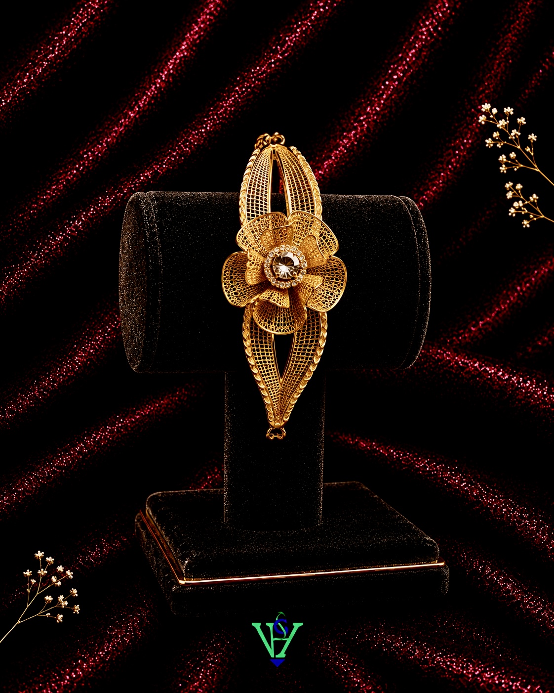 Designer Oval 22K Gold Bracelet for Women | VH Jewels