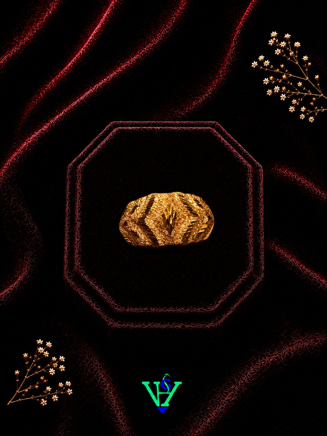 Couple 22K Gold Ring Set