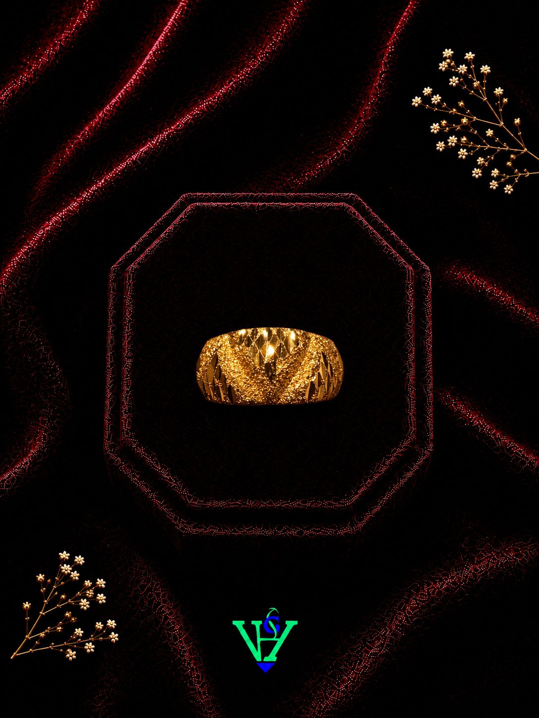 Couple 916 Gold Rings for Engagement