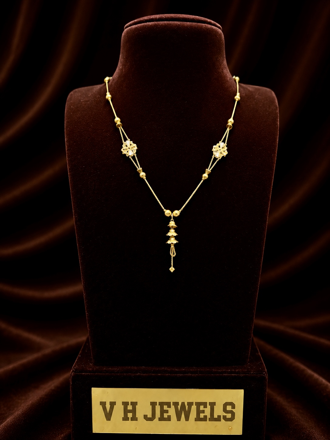 8.160 Gram Statement 916 Gold Necklace for Women | VH Jewels