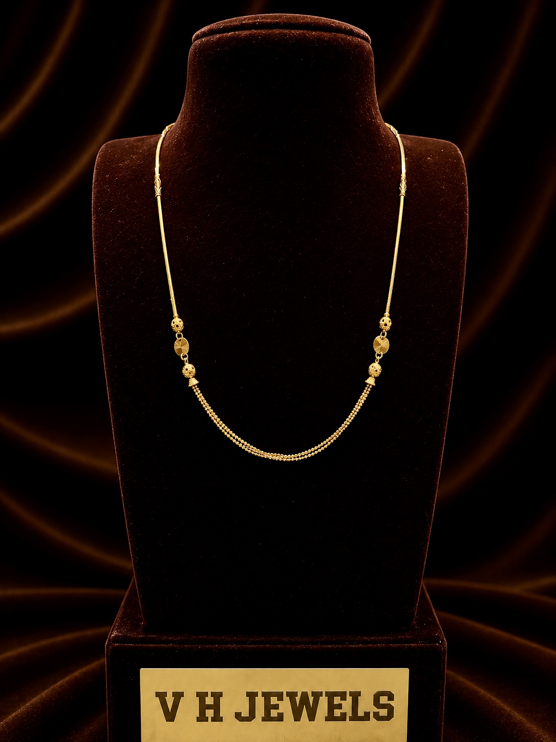 8.690 Gram Fancy 916 Gold Necklace for Women | VH Jewels