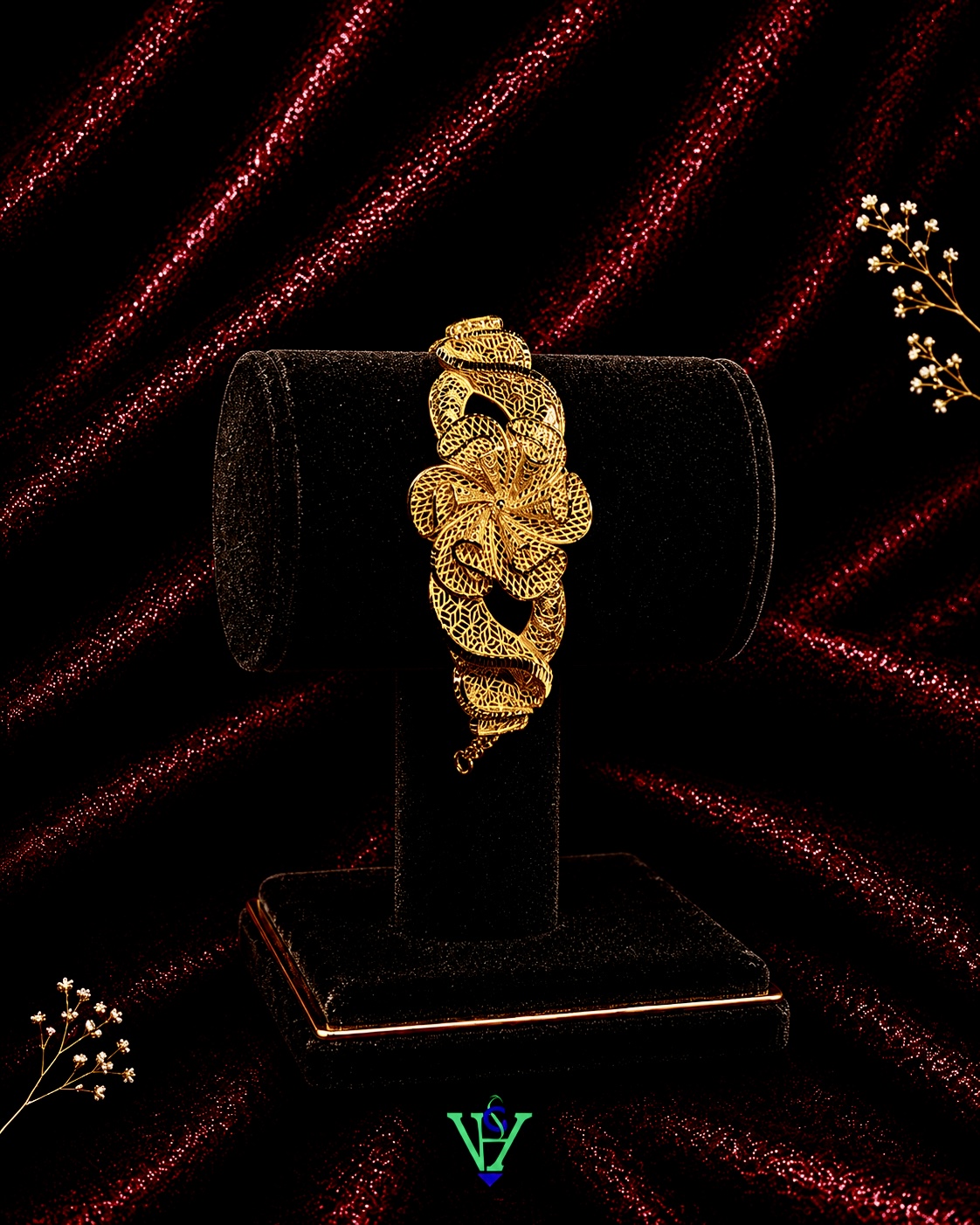 Royal Party Wear 916 Gold Bracelet for Women | VH Jewels