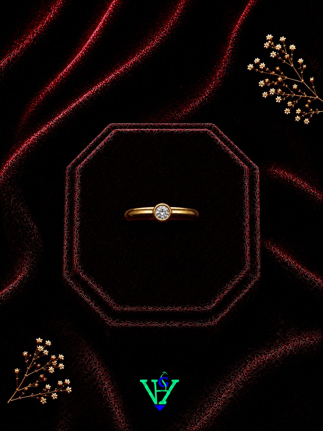 916 Gold Ring for Gift