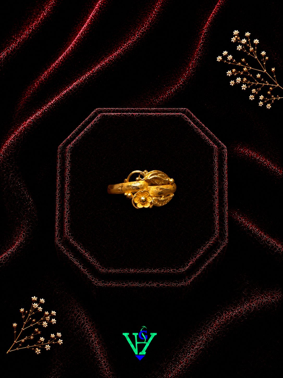 Birthday Gift 22K Gold Ring for Women